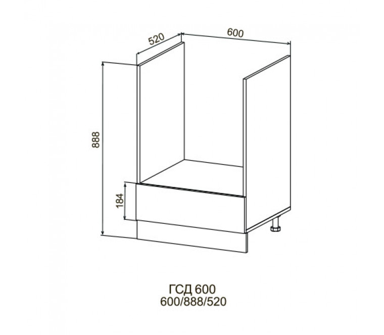 NORMA Виано Gola шкаф нижний под духовку 600 ГСДШ-600