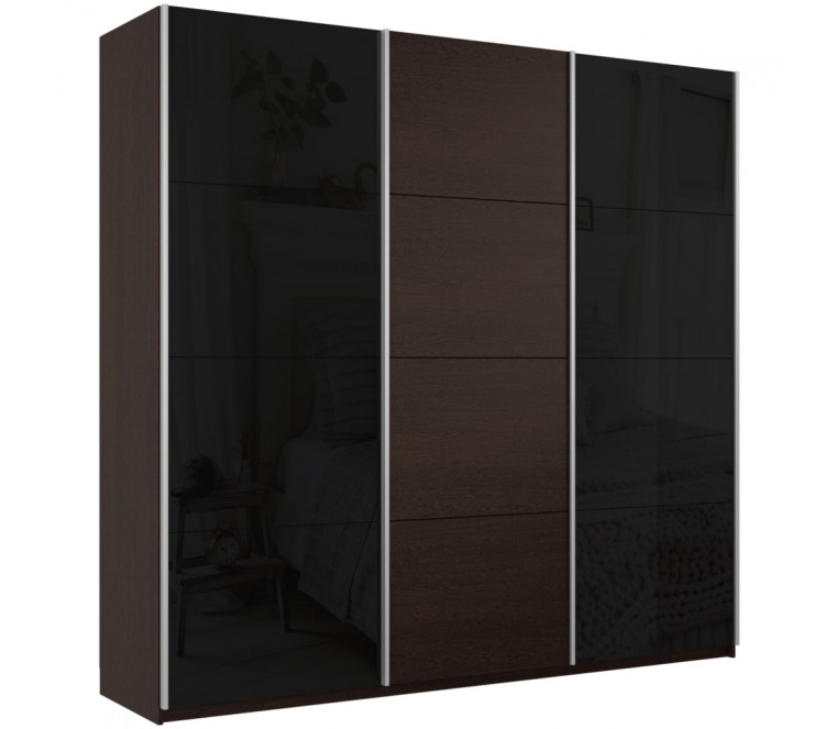 Шкаф-купе Прайм 3-х створчатый (2 Черных стекла, ЛДСП) 2100