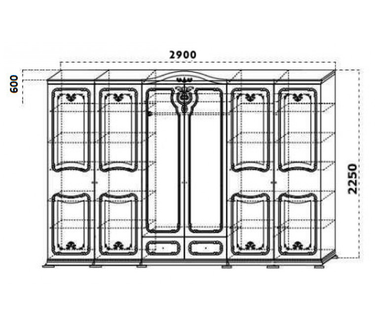 Азалия шкаф 6-ти створчатый 2900